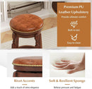 24 Inch Swivel Bar Stool Set Of 2 With Upholstered Seat And Rubber Wood Frame For Kitchen Island