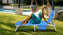 3-in-1 Heavy Duty Tanning Chair with Face Hole Adjustable 5-Position Folding Chaise Lounge Chairs for Outside Portable Lay Flat Beach Lounge Chair for Outdoor Sunbathing Patio Pool Lawn Camping Deck P