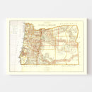 Vintage Map of Oregon 1876