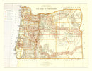 Vintage Map of Oregon 1876