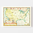 Vintage Civil War Map of the United States