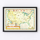 Vintage Civil War Map of the United States