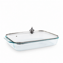 Fleur-de-Lis Lid with Pyrex 3 quart Baking Dish