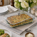 Fleur-de-Lis Lid with Pyrex 3 quart Baking Dish