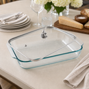 Fleur-de-Lis Lid with Pyrex 3 quart Baking Dish