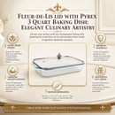 Fleur-de-Lis Lid with Pyrex 3 quart Baking Dish