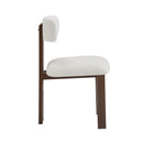 Mid-Century Modern 7-Piece Dining Set with Upholstered Armless Dining Chairs and Natural Wood Table