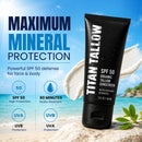 Titan Tallow SPF 50 Mineral Sunscreen – Organic Grass-Fed Beef Tallow with Non-Nano Zinc Oxide – Broad Spectrum UVA/UVB, Reef Safe, for Face and Body – 5 Oz