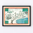 Vintage Map of Laguna Beach, California 1947