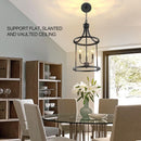 Three Light Matte Black Farmhouse Pendant Chandelier