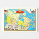 Vintage Map of Canada 1945