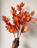 Artificial Autumn Maple Leaf Stems - Customizable Bendable Stems