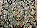 Pak Persian Rug 9x12, Highly Detailed Fine 260 KPSI, Floral, Handmade Traditional Carpet, Black