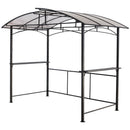 Grill Gazebo 8X5Ft, Outdoor Patio Canopy, Bbq Shelter With Steel Hardtop And Side Shelves - Black