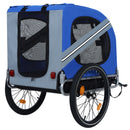 Large Folding Bike Trailer for Dogs – 120LB Capacity All-Terrain Pet Carrier, Durable Steel Frame for Cycling, Jogging, Camping & Outdoor Adventures, Blue-Gray