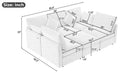 85.4' Sectional Sofa Modular Sofa U-shaped Sofa Couch Sofa Bed L-shaped Sofa with a Movable Ottoman and Two USB Ports for Living Room, Black