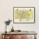 Vintage Map of Cambridge, England 1929