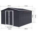 Metal garden sheds 8ftx10ft outdoor storage sheds Dark-grey