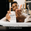 MARLOWE. Men's Body Wash, Refreshing Shower Gel, Santal, 15 oz Pump