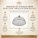 Fleur de Lis Stainless Mesh Picnic Cover