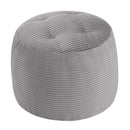 Stuffed Round Pouf Ottoman, 20"x15" Corduroy