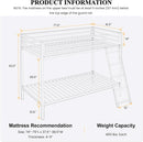 Twin Over Twin Metal Bunk Bed Black Guardrail And Ladder