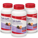 Leader Calcium Vitamin D3 Plus Minerals, Bone Health Supplement with Magnesium & Zinc, Supports Strong Bones & Teeth, Enhanced Absorption, Cherry, Orange & Fruit Punch Flavor, 60 Chewable Tabs 3-Pack