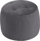 Round Plush Pouf Ottoman, 20"x15"