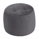 Stuffed Round Pouf Ottoman, 20"x15" Corduroy