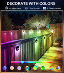 DLRA03 6 Pack 3W RGBCW Color Changing 2700K-6500K Round Waterproof LED Stairs Half Moon Deck Light Fixture