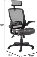 Ergonomic High Back Chair With Mesh Seat Flip Up Armrests