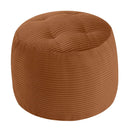 Stuffed Round Pouf Ottoman, 20"x15" Corduroy