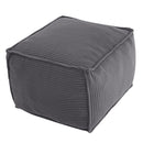Stuffed Round Pouf Ottoman, 20"x15" Corduroy