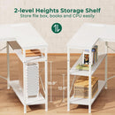 47 Inch L Shaped Desk With Power Outlets For Home Office