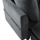 Black Upholstered 83' L-shaped Sectional Sofa with Storage, Movable Ottoman, and Six Throw Pillows