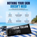 Titan Tallow SPF 50 Mineral Sunscreen – Organic Grass-Fed Beef Tallow with Non-Nano Zinc Oxide – Broad Spectrum UVA/UVB, Reef Safe, for Face and Body – 5 Oz