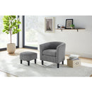 Modern Accent Chair,Upholstered Arm Chair Linen Corduroy Single Sofa Chair with Ottoman Foot Rest Comfy Armchair for Living Room Bedroom and Office,Grey
