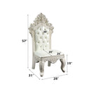Adara - Side Chair (Set of 2) - Pearl White Synthetic Leather & Antique White