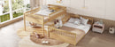Full XL over Queen Bunk Bed with Ladder and Guardrails, Natural