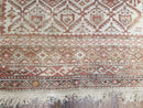 Antique Caucasian Shirvan Rug 4x6, Dagestan Area Rug, Wool Hand-Knotted Soft Red & Ivory 1920s Oriental Carpet, Soft Muted Colors