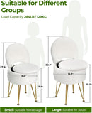 Classic Vanity Stool White 15InchesX15Inches Ottoman