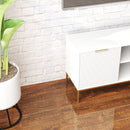 Modern TV Stand with Wave-Design Doors, Open Shelf & Adjustable Shelf - Stylish and Functional for Your Living Room