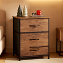 Dresser With 3 Drawers Rustic Brown Wood Grain Finish