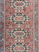 Belgium Power Loomed Runner Rug 2x9, Vintage Wool Rug for Hallway 2 x 9 ft, Red, Caucasian Persian Design, 9ft Runner
