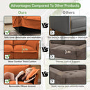 Modern Slipcovered 2-Seat Sofa Couches for Living Room, 2 Seater Sofa, Plain Chenille Deep Seat Sofa with Upholstered Cushion&Detachable Cover, Comfy Sofa Couch for Small Space, Apartment,Orange