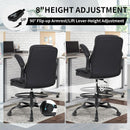 Adjustable Height Leather Drafting Chair For Standing Desk