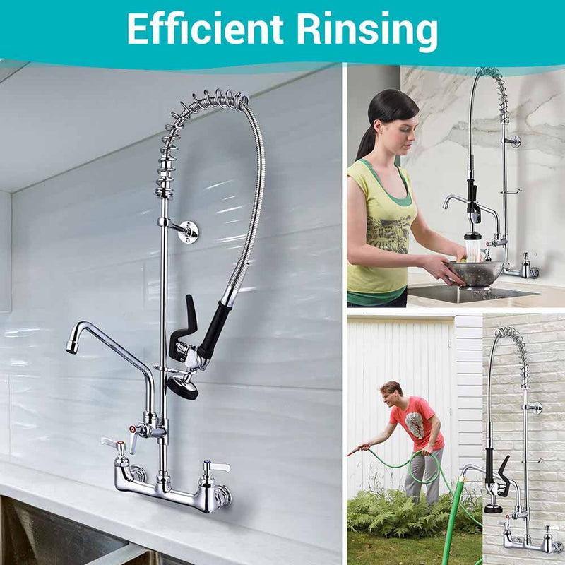 Aquaterior Comml. Pre-Rinse Kitchen Faucet Pull Down Sprayer