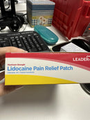 LEADER Maximum Strength Lidocaine 4% Pain Relief, Fast-Acting, Targeted Relief for Back, Neck, Shoulders, Knees, Elbows, Minor Skin Irritation, Odor-Free, 5 Patches