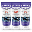 Badger Biodegradable Reef Safe Sunscreen, SPF 50 Unscented Zinc Oxide Sunscreen, 98% Organic Ingredients, Water Resistant Adventure Sport Sunblock, 2.9 fl oz, 3-Pack