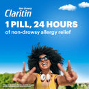 Claritin Allergy Medicine for Adults, 24-Hour Non-Drowsy Loratadine 10mg Pills, Antihistamine, 30 Tablets + 1ct On-The-Go Relief